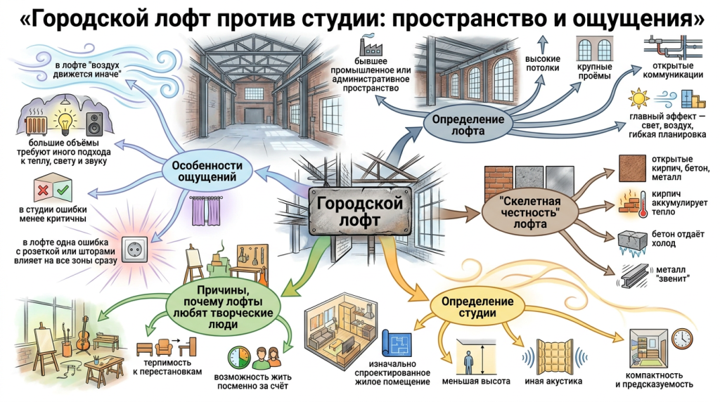 Городской лофт против студии